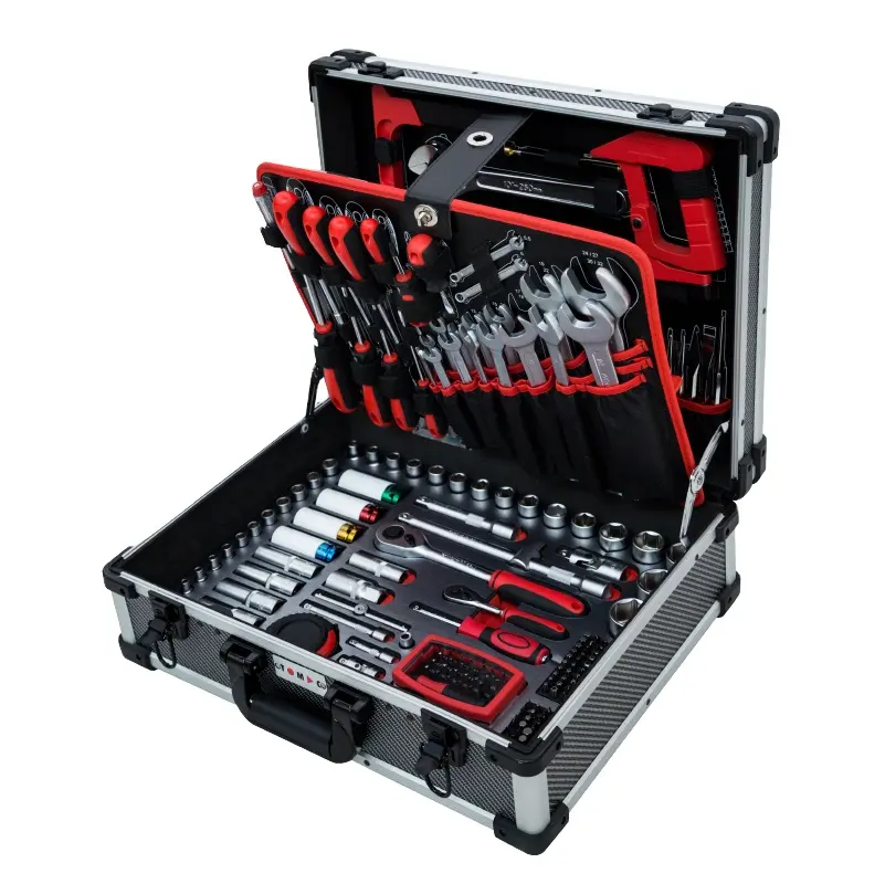 TOMAC 283 Uds gran oferta personalizada profesional Universal multi juego de herramientas de mano con caja de aluminio entrega desde Europa