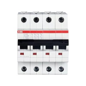 Disjoncteur miniature ABB S204-C20 tétrapolaire 20A C-Line 6kA 400V AC à montage sur rail DIN, unité thermique magnétique blindée - Product Image 3