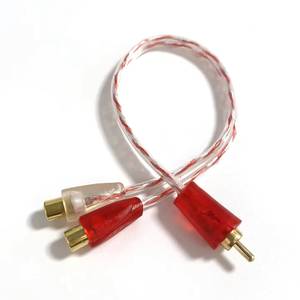 2RCA Y-splitter cable for <b>car</b> <b>amplifiers</b>, male to 2 female, gold-plated connectors, PVC sheath, high-fidelity audio - Product Image 1