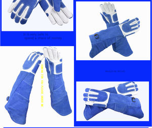 18-23 Inch Premium Lederen Huisdierenhandschoenen Swelder Anti-Bite Anti-Slip Hondentrainingshandschoenen Met Katoenen Voering Voor Het Hanteren Van Dieren - Product Image 5