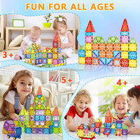 Ensemble de blocs de construction magnétiques de 196 pièces, tuiles magnétiques pour enfants, briques de construction, jouets de jeu d'intérieur