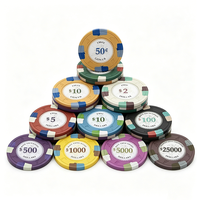 Jetons de poker en plastique PS de haute qualité avec design personnalisé, adaptés aux joueurs de casino professionnels