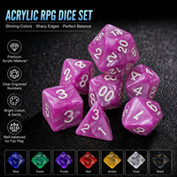 Set Dadu Akrilik Premium dengan Nomor Terukir Laser Sesuai Pesanan Pabrik untuk Permainan Meja DnD Dungeons & Dragons