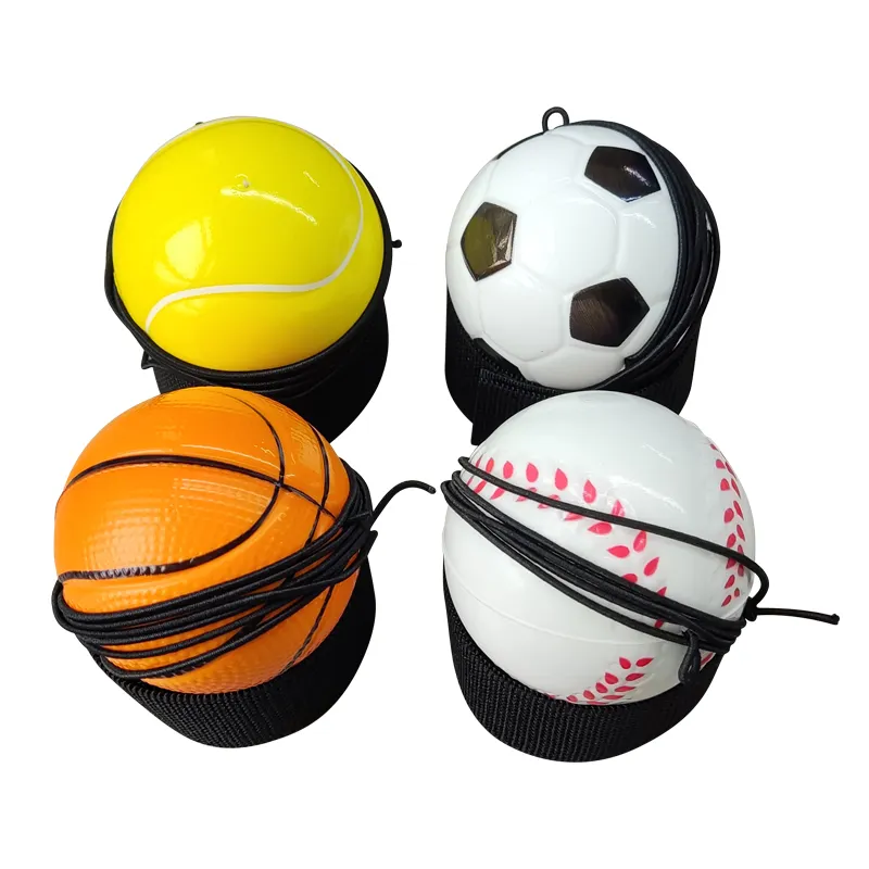 Баскетбольный бейсбольный мяч на шнурке, резиновый браслет с отскоком, игрушка, ответный спортивный мяч на запястье для упражнений