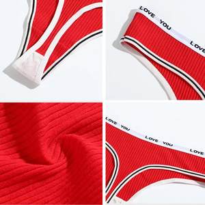 Perizoma da donna in cotone perizoma da donna lettera mutandine a vita bassa intimo slip con filo a vite pantaloni Sexy intimo - Product Image 3