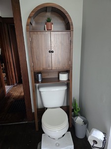 Mobiletto portaoggetti moderno Mid-Century ad arco sopra il WC, scaffale a 4 livelli per <span class=keywords><strong>bagno</strong></span> piccolo, organizer - Product Image 5