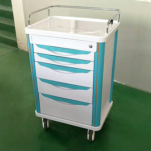 I Care HS-AT 850 Hospital ABS Anesthesia Cart Manual Emergency Trolley with Drawers, Central Lock, Silent Casters Made in China - Product Image 2