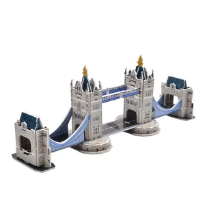 जुड़वां पुल के निर्माण मॉडल गहने आरा पहेली 3D पहेली बच्चों के खिलौना मॉडल