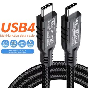 USB4 Type-C 40Gbps Câble de données Nylon 8K Écran Miroir 5A <span class=keywords><strong>Charge</strong></span> rapide Compatibilité 240W Multi-Fonction 5A Ordinateurs rapides - Product Image 6