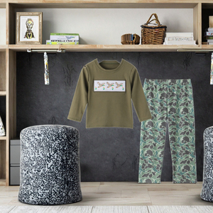 Set Casual per Bambini Maxine Boy Boutique, 100% Cotone, Autunno Inverno, con Ricamo a Forma di Anatra, Abbigliamento per Ragazzi - Product Image 1