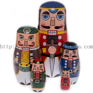 Muñecas rusas de madera Matryoshka Cascanueces para niños, decoración del hogar pintada a mano, artesanías, regalo de Navidad, 5 uds. - Product Image 3
