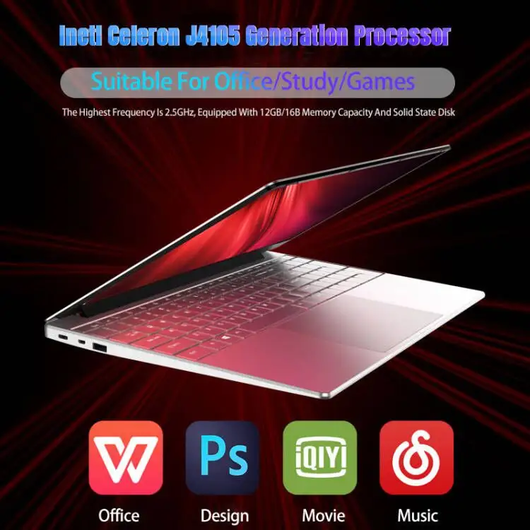 CRELANDER новый 15,6 дюймов ноутбук Inter Celeron J4105 8 ГБ оперативной памяти 128 ГБ 256 ГБ 512 ГБ SSD Win 10 портативный ноутбук