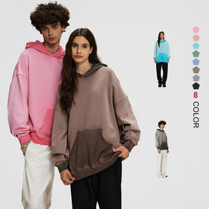 เสื้อมีฮู้ดลำลองสำหรับผู้ชายโอเวอร์ไซส์ซักได้แบบวินเทจ - Product Image 1