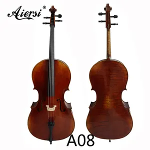 Etiqueta personalizada mejor marca Sinomusik hecho a mano antiguo rojo marrón profesional violonchelo artesanía italiana instrumento de cuerda con bolsa y lazo - Product Image 1