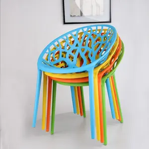 Plastic Used Modern Light Luxury Home Chair Plastics Dining Chair Around Pp Armrest Chair