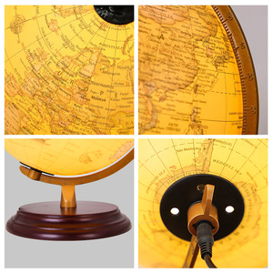 Globo Terráqueo Estilo Antiguo con Base de Madera Iluminada, Mapa del Mundo Decorativo Redondo, Diseño Tradicional para Exhibición en Hogar u Oficina - Product Image 5