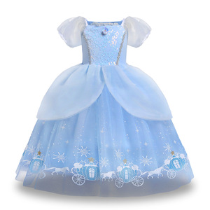 Robe de princesse Cindy en gaze bouffante de couleur unie, idéale pour Halloween et les anniversaires – Nouveauté très prisée - Product Image 2