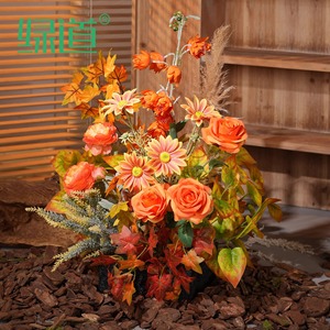 Ramo de flores artificiales Greenway Autumn, plantas de plástico, espuma y seda para decoración de paisajismo de otoño - Product Image 2