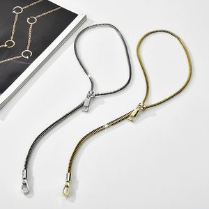 Collier chaîne de clavicule créatif à double usage avec fermeture éclair détachable pour femme, chaîne de pull longue, collier ras-du-cou pour pull - Product Image 2