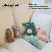 Pawstar Mini Ensemble de jouets en peluche pour animaux de compagnie, rembourrés en coton PP, doux, en forme d'animaux (dinosaure, crocodile), pour chatons (jouets de dentition), contient de la catnip, vente en gros