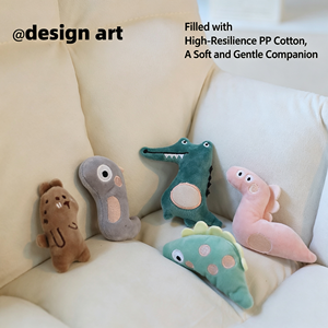 Juego de Juguetes de Peluche Pawstar <span class=keywords><strong>Mini</strong></span> Rellenos de Algodón PP, Suaves, con Forma de Animales (Dinosaurio, Cocodrilo), para Gatitos, con Hierba Gatera, Venta al Por Mayor - Product Image 1