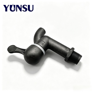 Robinet PP noir DN15 à corps long 2-en-1, vanne d'arrêt de conduite et robinet de sortie d'eau, équipement de plomberie domestique polyvalent - Product Image 2