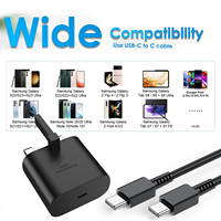 Cargador de Carga Súper Rápida USB Tipo-C de 25 W con Enchufe del Reino Unido y Certificación UKCA para Samsung S21 para iPhone OTG OVP para Uso con Cámara y Auriculares
