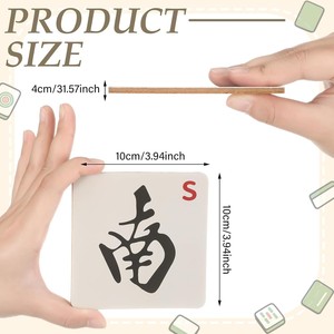 Divertidos Posavasos de Madera con Diseño de Mahjong, Juego de 4 Posavasos con Caracteres Chinos (Oriente, Sur, Oeste, Norte) para Amantes del Juego de Mahjong, Regalo Decorativo - Product Image 5