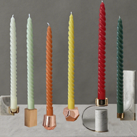 Bougeoir en cire de soja mélangée de style européen, à tige longue et fileté, sans fumée, sans parfum, pour décoration de mariage et centre de table