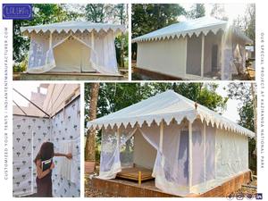 Moderno elegante estilo romántico indio al aire libre lienzo decoración Blanco Suizo Coattage tienda de diseño para bodas y fiestas - Product Image 3