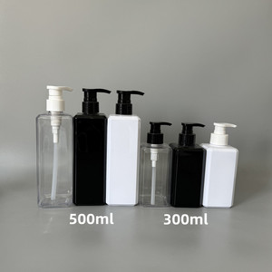 ขวดปั๊มพลาสติก PET 300มล. สำหรับอาบน้ำเจลโลชั่นแชมพูครีมนวดผมครีมนวดผมสีดำใสขนาด10ออนซ์ - Product Image 2