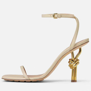 Zapatos de Tacón Alto Irregulares Talla Grande 44, Sandalias con Correa en el Tobillo, Zapatos de Tacón Alto para Mujer, Estilo Veraniego - Product Image 2