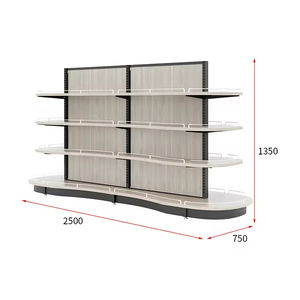 Étagères <span class=keywords><strong>de</strong></span> supermarché en métal, acier robuste, design unique avec rails <span class=keywords><strong>de</strong></span> protection, présentoir pour snacks, magasins <span class=keywords><strong>de</strong></span> proximité et librairies - Product Image 5