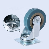 Roulettes en PVC sans bruit de 2 pouces m10 m12 roue pivotante verte à tige filetée