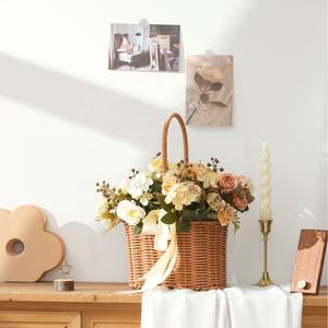 Ramo de rosas de simulación de flores decorativas al por mayor, 5 cabezas para decoración de bodas y eventos en casa - Product Image 4