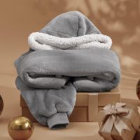 Vente en gros Couverture portable à capuche Sherpa Couverture à capuche comme cadeau pour maman Femmes Petite amie Enfants Couverture sweat confortable