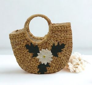 Square Natural Woven Vintage Lightweight Large Capacity Document Carrier Briefcase Tote <b>for</b> <b>Women</b> Vietnam Origin <b>Travel</b> - Product Image 1