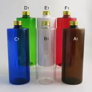 Rõ Ràng Màu Đỏ Hổ Phách Màu Xanh Lá Cây Màu Trắng Container Với Nhôm Vít Cap Nhựa PET 500 Ml <span class=keywords><strong>Lotion</strong></span> Chai - Product Image 1