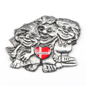 Diseño personalizado de fábrica <span class=keywords><strong>Suecia</strong></span> Dinamarca Recuerdo turístico Imán de nevera de metal 3D para refrigerador - Product Image 5