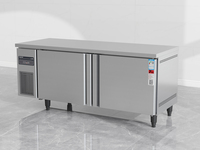 Hotel dapur restoran Custom-Size baja nirkarat Workbench meja kulkas di bawah konter kulkas lemari es & Freezer