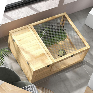 SDT005 Wooden <strong>Tortoise</strong> House Large <strong>Tortoise</strong> Habitat Enclosure <strong>Cage</strong> with Removable Bottom for Indoor &amp; Outdoor Small Animals - Product Image 2
