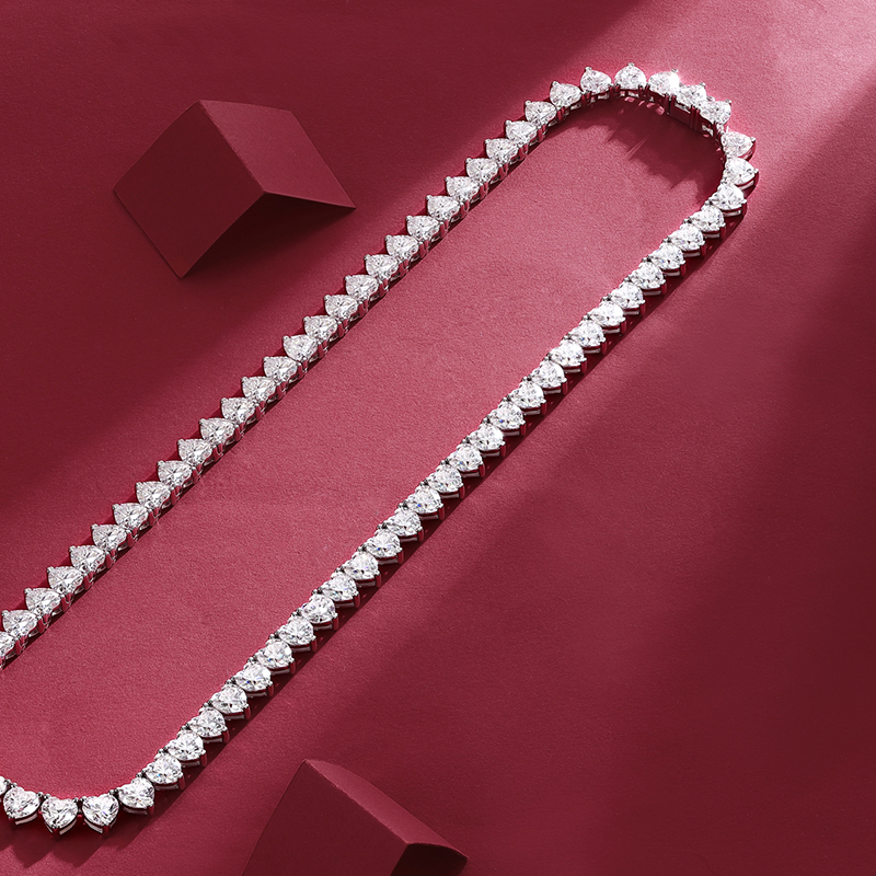 heart tennis necklace