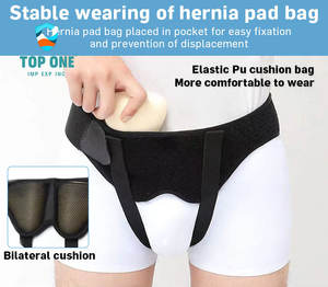 TopOne, dos almohadillas de compresión extraíbles, soporte inguinal, cinturón para hernia umbilical para hombres - Product Image 2