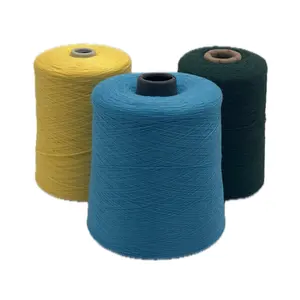 Nouveau design 1/20nm couleur personnalisée 100% coton fil bleu fil à tricoter mélangé à extrémité ouverte pour Crochet