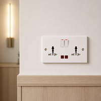 Prise murale multifonction OEM B2B 13A avec interrupteur et voyant néon, universelle pour la maison et l'hôtel
