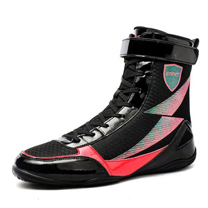 Wrestling Shoes High Top Mesh Upper Rubber Outsole Unisex Spring Training Combat Sanda Boxing K003 White - Product Image 5
