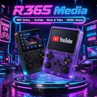 Konsol Game Genggam Android R36S Media Layar IPS 3.5 Inci WiFi 20000 Game 64GB dengan YouTube Pemutar Game Retro 3500mAh