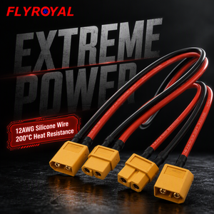 Cavo Professionale in Silicone 12AWG con Connettore XT60, Cablaggio Placcato Oro ad Alta Corrente <span class=keywords><strong>Maschio</strong></span>-Femmina per Batterie di Droni RC - Product Image 1