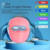 Masque facial LED à télécommande pour la luminothérapie rouge, soin de la peau, réduction des rides, appareil de beauté pour usage personnel à domicile