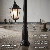 Lampadaire extérieur vintage en aluminium moulé sous pression, personnalisable, à tête simple ou double, 1,7-3,5 m, E27, pour jardin, parc communautaire